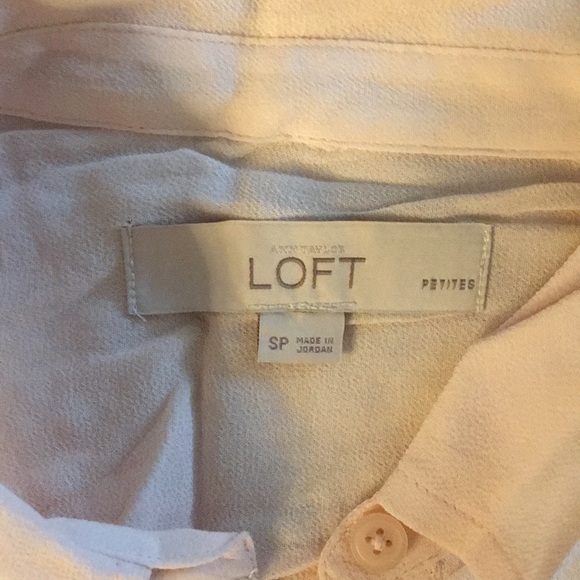 Loft Sheer Pale Pink Button Down - Picture 2 of 2